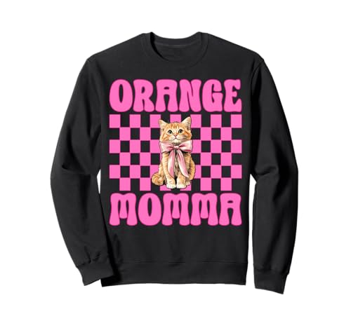 Orange Momma Orange Cat Tabby Cat Mom Mama Muttertag Sweatshirt von Womens Pink Coquette Bow Orange Tabby Cat Gifts