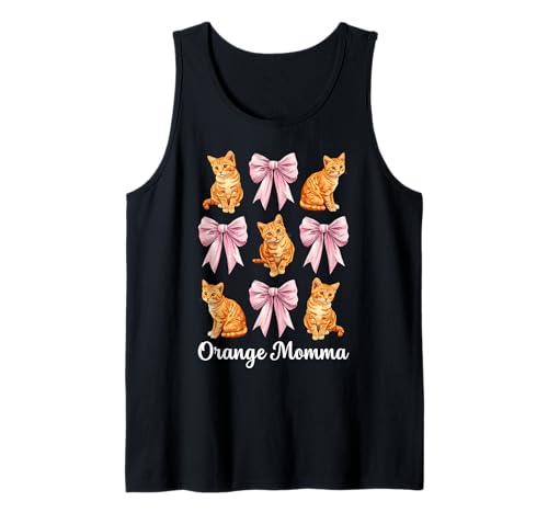 Orange Momma Orange Cat Tabby Cat Mom Mama Muttertag Tank Top von Womens Pink Coquette Bow Orange Tabby Cat Gifts