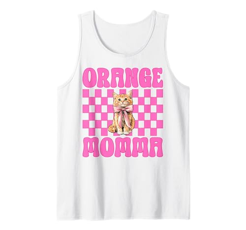 Orange Momma Orange Cat Tabby Cat Mom Mama Muttertag Tank Top von Womens Pink Coquette Bow Orange Tabby Cat Gifts