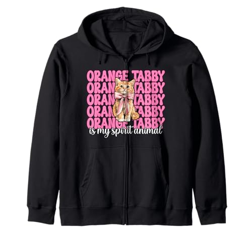 Orange Tabby is My Spirit Animal Orange Katze Tabby Cat Girl Kapuzenjacke von Womens Pink Coquette Bow Orange Tabby Cat Gifts