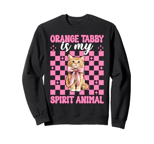 Orange Tabby is My Spirit Animal Orange Katze Tabby Cat Girl Sweatshirt von Womens Pink Coquette Bow Orange Tabby Cat Gifts