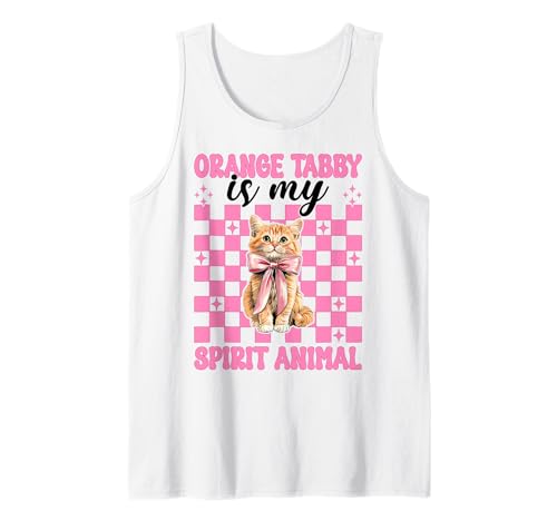 Orange Tabby is My Spirit Animal Orange Katze Tabby Cat Girl Tank Top von Womens Pink Coquette Bow Orange Tabby Cat Gifts