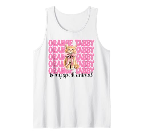 Orange Tabby is My Spirit Animal Orange Katze Tabby Cat Girl Tank Top von Womens Pink Coquette Bow Orange Tabby Cat Gifts