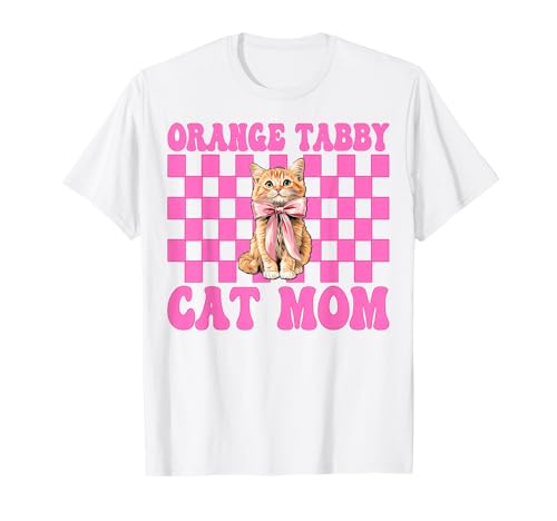 Orange getigerte Katze Mama Mama Muttertag Kokette Schleife T-Shirt von Womens Pink Coquette Bow Orange Tabby Cat Gifts