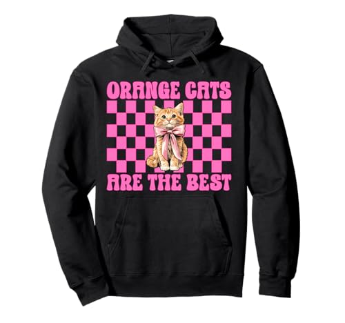 Orangefarbene Katzen sind die Beste Tabbykatze, Mädchen, Katze, Mama, Kokette, Bogen Pullover Hoodie von Womens Pink Coquette Bow Orange Tabby Cat Gifts