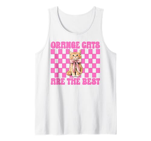 Orangefarbene Katzen sind die Beste Tabbykatze, Mädchen, Katze, Mama, Kokette, Bogen Tank Top von Womens Pink Coquette Bow Orange Tabby Cat Gifts