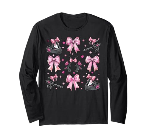 Paintballspieler Team Girl Kokette Schleife Rosa Mama Langarmshirt Paintballspieler Team Girl Kokette Schleife Rosa Mama Langarmshirt von Womens Pink Coquette Bow Paintball Player Gifts