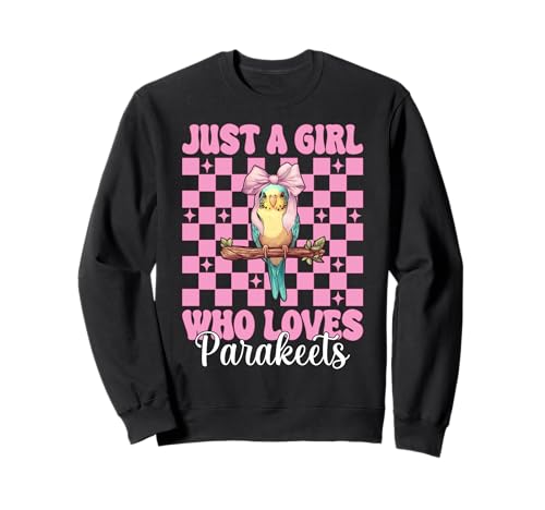 Just A Girl Who Loves Sittiche Sittich Mädchen Wellensittiche Papagei Sweatshirt von Womens Pink Coquette Bow Parakeet Budgie Gifts