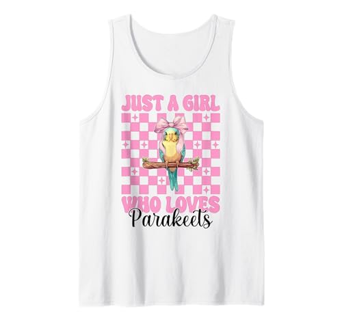 Just A Girl Who Loves Sittiche Sittich Mädchen Wellensittiche Papagei Tank Top von Womens Pink Coquette Bow Parakeet Budgie Gifts