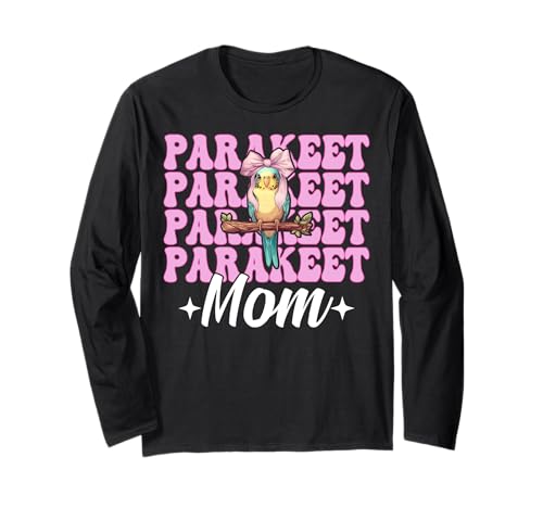 Sittich Mama Wellensittich Papagei Muttertag Kokette Schleife Langarmshirt von Womens Pink Coquette Bow Parakeet Budgie Gifts