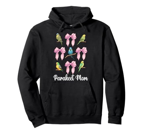 Sittich Mama Wellensittich Papagei Muttertag Kokette Schleife Pullover Hoodie von Womens Pink Coquette Bow Parakeet Budgie Gifts
