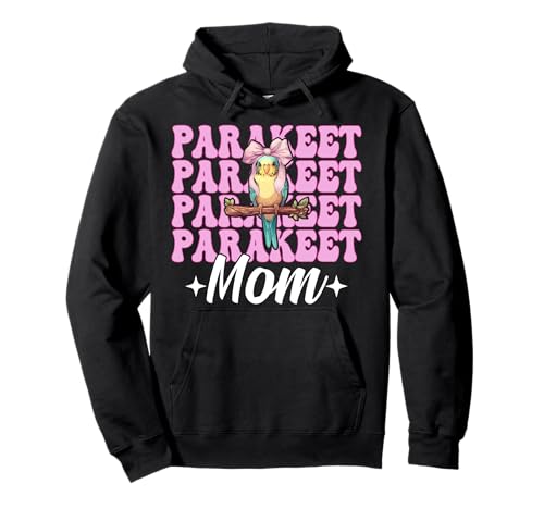 Sittich Mama Wellensittich Papagei Muttertag Kokette Schleife Pullover Hoodie von Womens Pink Coquette Bow Parakeet Budgie Gifts