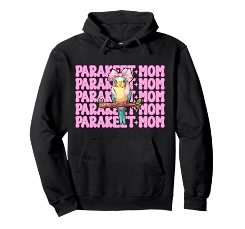Sittich Mama Wellensittich Papagei Muttertag Kokette Schleife Pullover Hoodie von Womens Pink Coquette Bow Parakeet Budgie Gifts