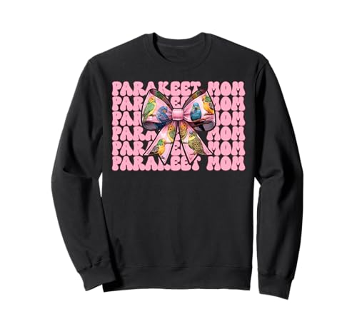 Sittich Mama Wellensittich Papagei Muttertag Kokette Schleife Sweatshirt Sittich Mama Wellensittich Papagei Muttertag Kokette Schleife Sweatshirt von Womens Pink Coquette Bow Parakeet Budgie Gifts