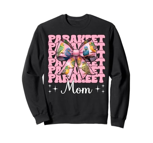 Sittich Mama Wellensittich Papagei Muttertag Kokette Schleife Sweatshirt Sittich Mama Wellensittich Papagei Muttertag Kokette Schleife Sweatshirt von Womens Pink Coquette Bow Parakeet Budgie Gifts