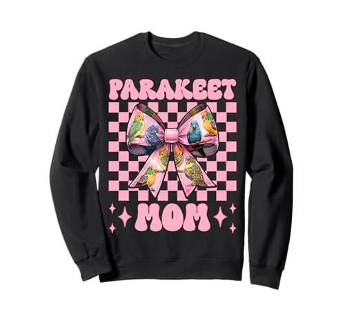 Sittich Mama Wellensittich Papagei Muttertag Kokette Schleife Sweatshirt von Womens Pink Coquette Bow Parakeet Budgie Gifts