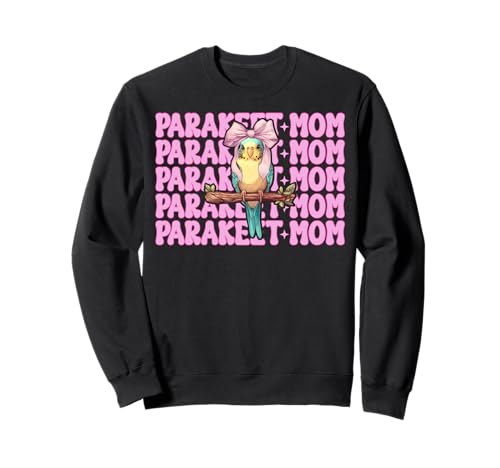 Sittich Mama Wellensittich Papagei Muttertag Kokette Schleife Sweatshirt von Womens Pink Coquette Bow Parakeet Budgie Gifts