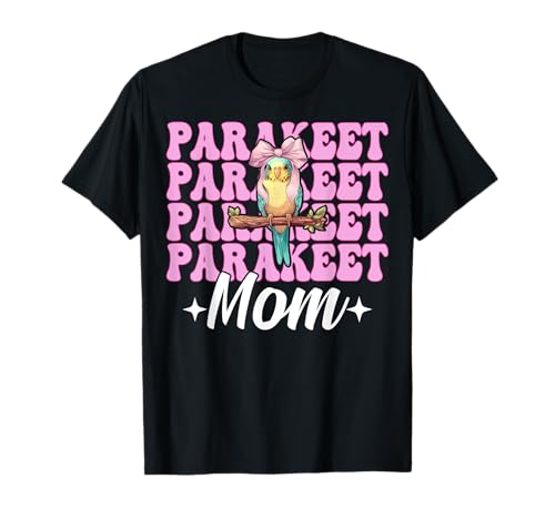 Sittich Mama Wellensittich Papagei Muttertag Kokette Schleife T-Shirt von Womens Pink Coquette Bow Parakeet Budgie Gifts