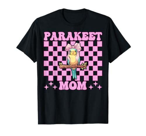 Sittich Mama Wellensittich Papagei Muttertag Kokette Schleife T-Shirt von Womens Pink Coquette Bow Parakeet Budgie Gifts