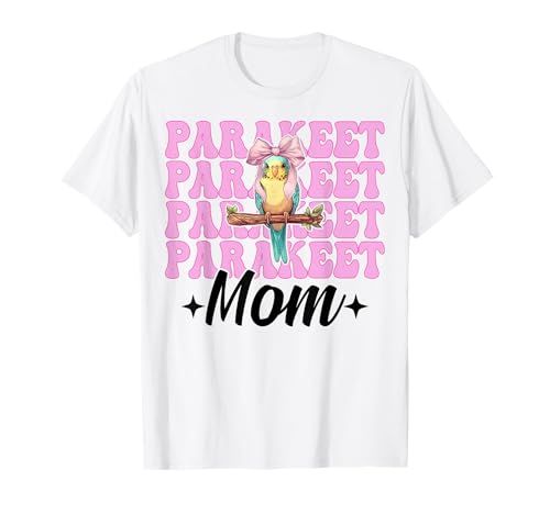 Sittich Mama Wellensittich Papagei Muttertag Kokette Schleife T-Shirt von Womens Pink Coquette Bow Parakeet Budgie Gifts
