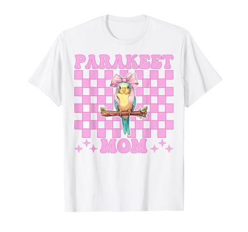 Sittich Mama Wellensittich Papagei Muttertag Kokette Schleife T-Shirt von Womens Pink Coquette Bow Parakeet Budgie Gifts