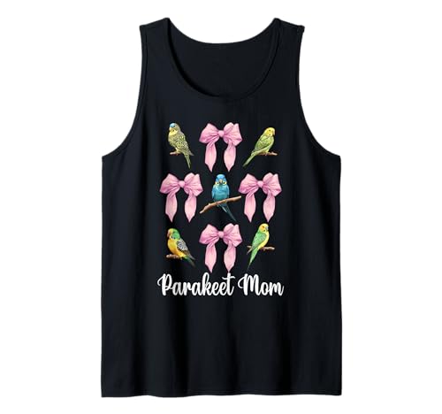 Sittich Mama Wellensittich Papagei Muttertag Kokette Schleife Tank Top von Womens Pink Coquette Bow Parakeet Budgie Gifts