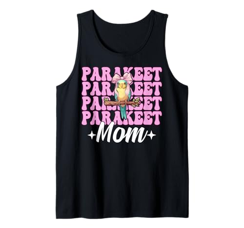 Sittich Mama Wellensittich Papagei Muttertag Kokette Schleife Tank Top von Womens Pink Coquette Bow Parakeet Budgie Gifts