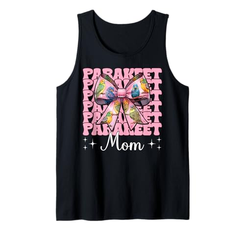 Sittich Mama Wellensittich Papagei Muttertag Kokette Schleife Tank Top von Womens Pink Coquette Bow Parakeet Budgie Gifts