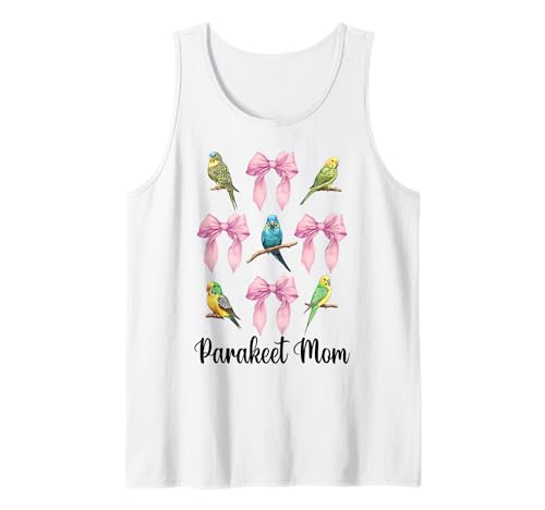 Sittich Mama Wellensittich Papagei Muttertag Kokette Schleife Tank Top von Womens Pink Coquette Bow Parakeet Budgie Gifts