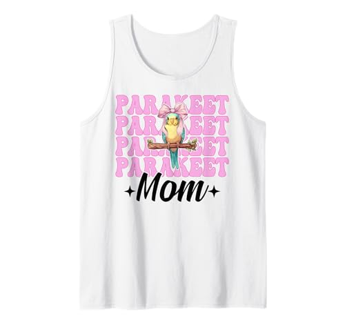 Sittich Mama Wellensittich Papagei Muttertag Kokette Schleife Tank Top von Womens Pink Coquette Bow Parakeet Budgie Gifts