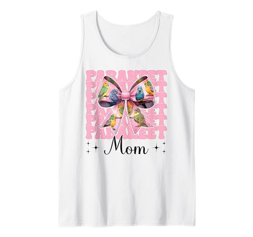 Sittich Mama Wellensittich Papagei Muttertag Kokette Schleife Tank Top von Womens Pink Coquette Bow Parakeet Budgie Gifts