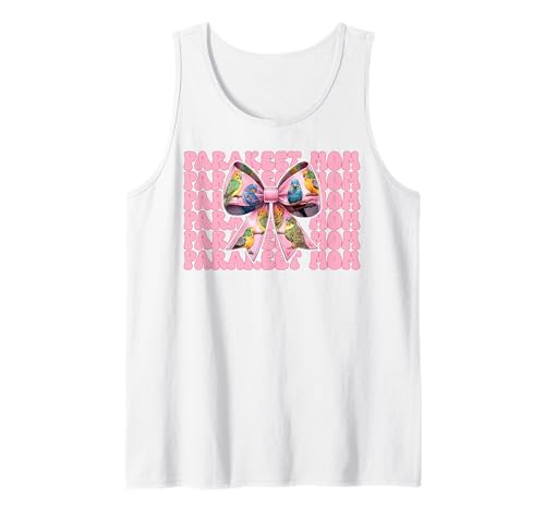 Sittich Mama Wellensittich Papagei Muttertag Kokette Schleife Tank Top von Womens Pink Coquette Bow Parakeet Budgie Gifts