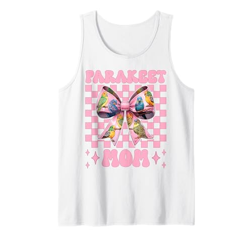 Sittich Mama Wellensittich Papagei Muttertag Kokette Schleife Tank Top von Womens Pink Coquette Bow Parakeet Budgie Gifts