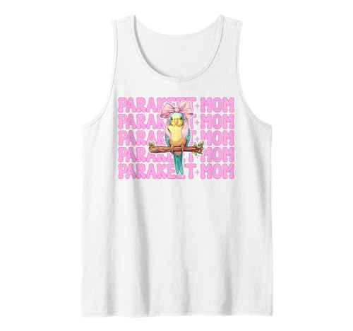 Sittich Mama Wellensittich Papagei Muttertag Kokette Schleife Tank Top von Womens Pink Coquette Bow Parakeet Budgie Gifts