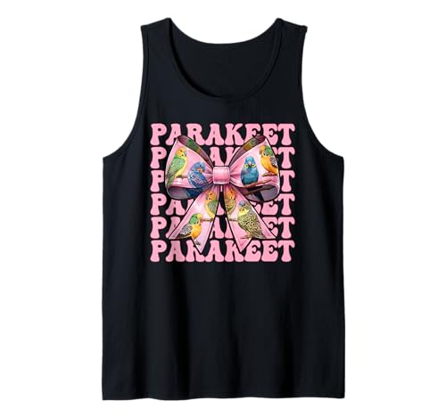 Sittich Wellensittich Papagei Mädchen Mama Rosa Kokette Schleife Tank Top von Womens Pink Coquette Bow Parakeet Budgie Gifts