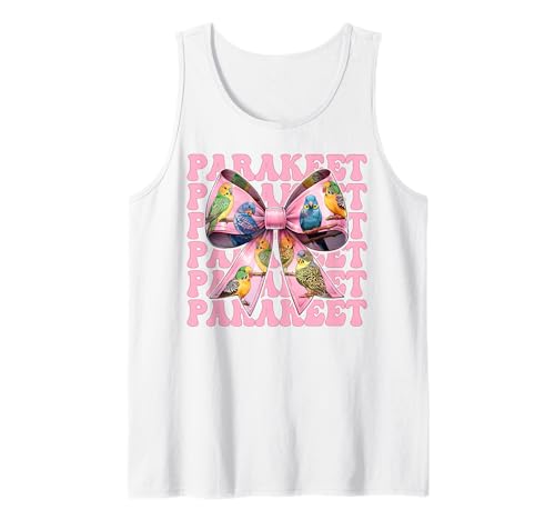 Sittich Wellensittich Papagei Mädchen Mama Rosa Kokette Schleife Tank Top von Womens Pink Coquette Bow Parakeet Budgie Gifts