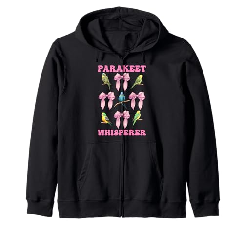 Sittichflüsterer Wellensittich Papagei Mädchen Mama Kokette Schleife Kapuzenjacke von Womens Pink Coquette Bow Parakeet Budgie Gifts