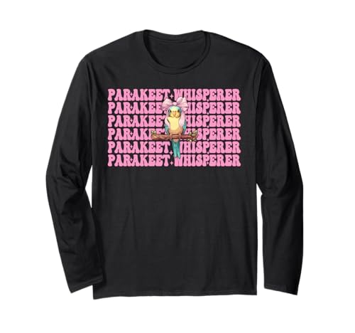 Sittichflüsterer Wellensittich Papagei Mädchen Mama Kokette Schleife Langarmshirt von Womens Pink Coquette Bow Parakeet Budgie Gifts