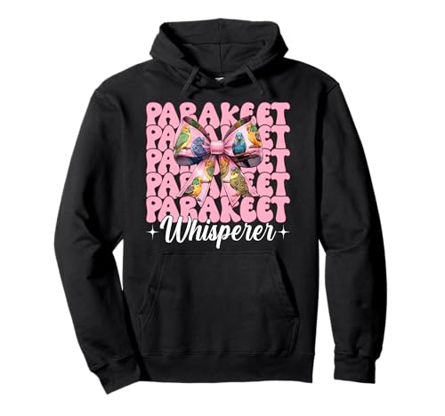 Sittichflüsterer Wellensittich Papagei Mädchen Mama Kokette Schleife Pullover Hoodie von Womens Pink Coquette Bow Parakeet Budgie Gifts