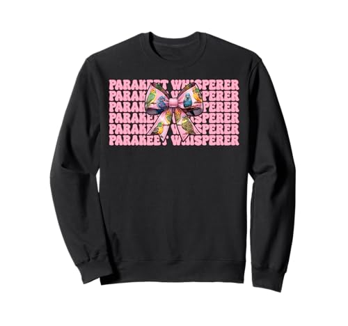 Sittichflüsterer Wellensittich Papagei Mädchen Mama Kokette Schleife Sweatshirt von Womens Pink Coquette Bow Parakeet Budgie Gifts