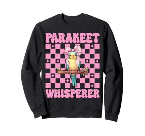 Sittichflüsterer Wellensittich Papagei Mädchen Mama Kokette Schleife Sweatshirt von Womens Pink Coquette Bow Parakeet Budgie Gifts
