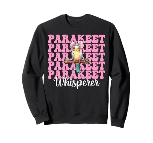 Sittichflüsterer Wellensittich Papagei Mädchen Mama Kokette Schleife Sweatshirt von Womens Pink Coquette Bow Parakeet Budgie Gifts