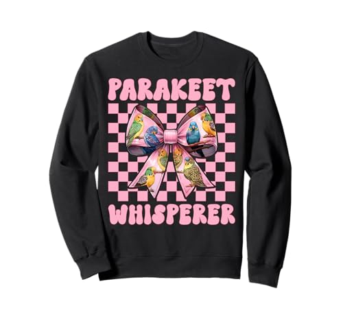 Sittichflüsterer Wellensittich Papagei Mädchen Mama Kokette Schleife Sweatshirt von Womens Pink Coquette Bow Parakeet Budgie Gifts