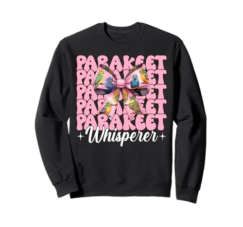 Sittichflüsterer Wellensittich Papagei Mädchen Mama Kokette Schleife Sweatshirt von Womens Pink Coquette Bow Parakeet Budgie Gifts