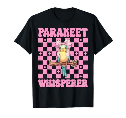 Sittichflüsterer Wellensittich Papagei Mädchen Mama Kokette Schleife T-Shirt von Womens Pink Coquette Bow Parakeet Budgie Gifts