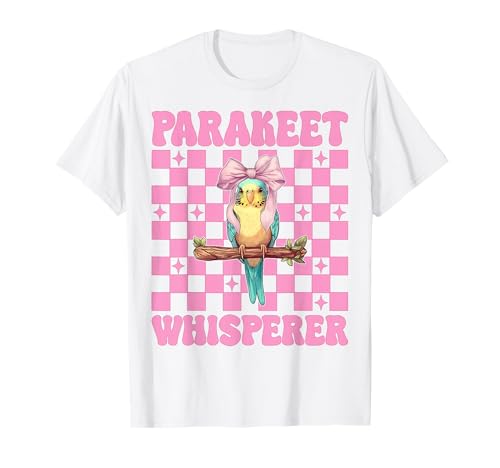 Sittichflüsterer Wellensittich Papagei Mädchen Mama Kokette Schleife T-Shirt von Womens Pink Coquette Bow Parakeet Budgie Gifts