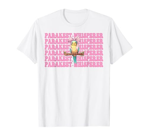 Sittichflüsterer Wellensittich Papagei Mädchen Mama Kokette Schleife T-Shirt von Womens Pink Coquette Bow Parakeet Budgie Gifts