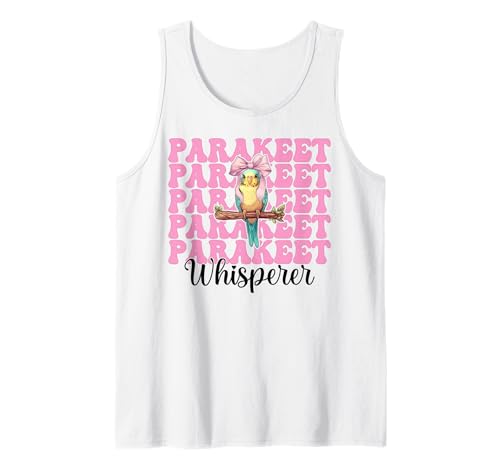 Sittichflüsterer Wellensittich Papagei Mädchen Mama Kokette Schleife Tank Top von Womens Pink Coquette Bow Parakeet Budgie Gifts
