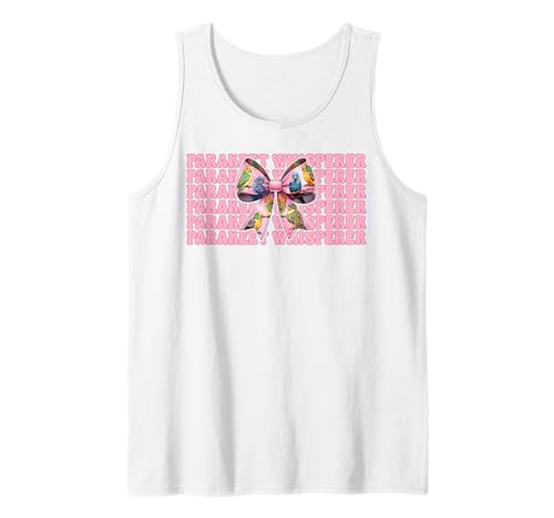 Sittichflüsterer Wellensittich Papagei Mädchen Mama Kokette Schleife Tank Top von Womens Pink Coquette Bow Parakeet Budgie Gifts