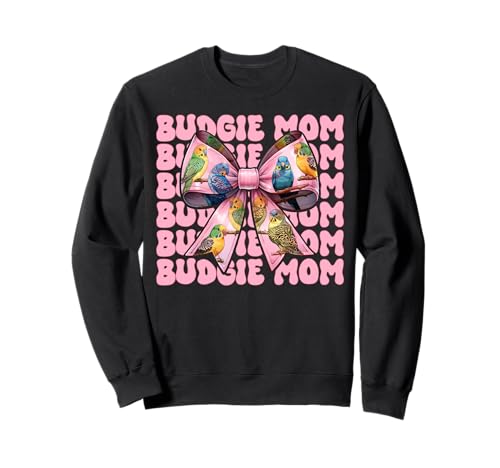 Wellensittich Mama Papagei Muttertag Kokette Schleife Sweatshirt von Womens Pink Coquette Bow Parakeet Budgie Gifts